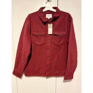 Goodfellow & Co Mens Red Fleece Shirt Jacket Size‎ L Button Up Casual Outerwear